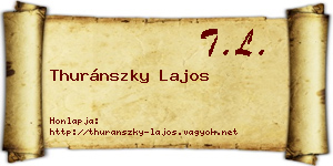 Thuránszky Lajos névjegykártya